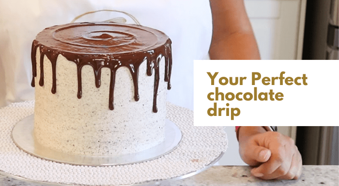chocolate drip on cake